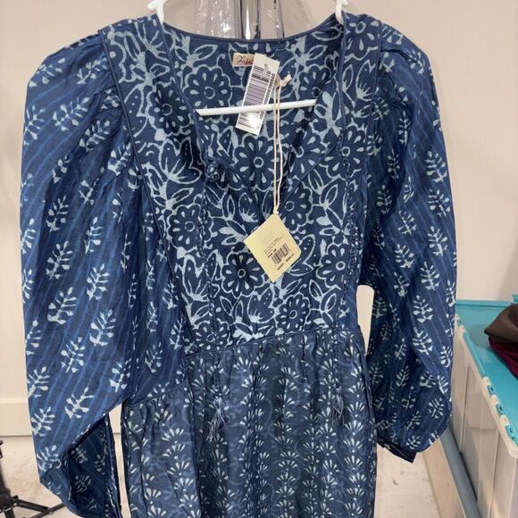 Faherty Solstice Mini Dress Sunburst Mix Print Silk Blend $298 XS New Boho Girli - Picture 6 of 13